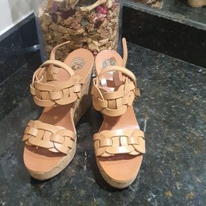 Tory Burch Calyca Cork Wedges 9.5 M